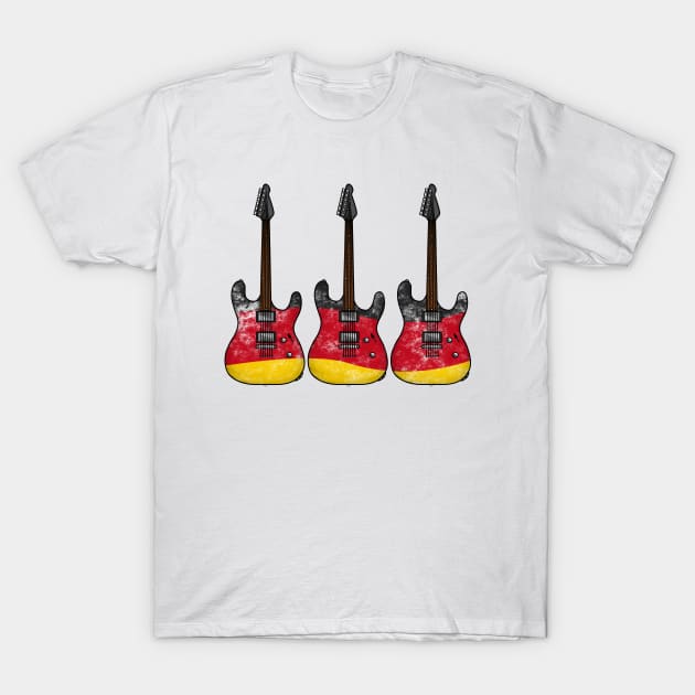 Electric Guitar German Flag Guitarist Musician Germany T-Shirt by doodlerob